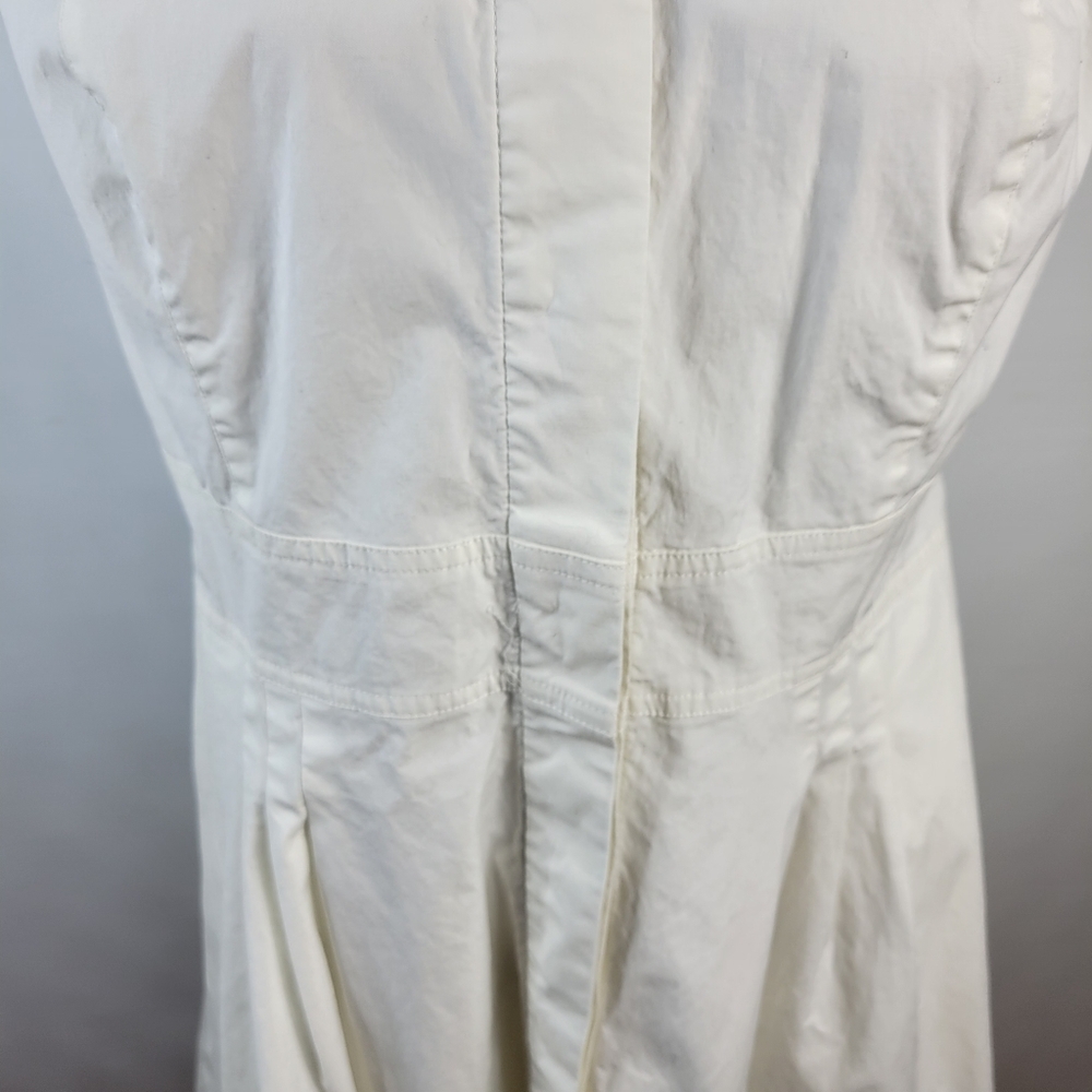 Ann Taylor Loft White Sleeveless Shirt Dress Cotton Size 12 - Picture 4 of 15